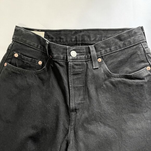 LEVI'S 501 90" STRAIGHT LEG HIGH RISE DENIM JEANS IN BLACK - 27 - Picture 4 of 7